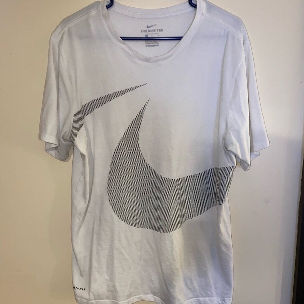 White nike T-shirt with logo on front